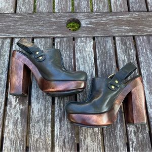 NWOT Calleen Cordero Wooden Platform Heels